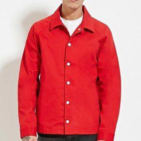 ✅ Red Vinyl button-up Jacket - Picture 3 of 3